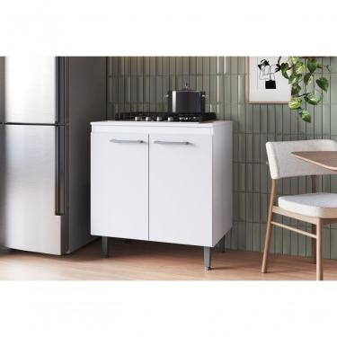 Imagem de Armário De Cozinha Com Balcão E 2 Portas Para Cooktop 4 Bocas Branco