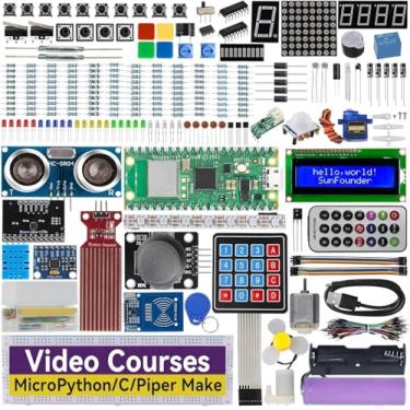 Imagem de SunFounder Raspberry Pi Pico W Ultimate Starter Kit com Tutoriais On-Line, Mais de 450 Itens, 117 Projetos, Micropython, Piper Make e C/C++ (Compatível com Arduino Ide)