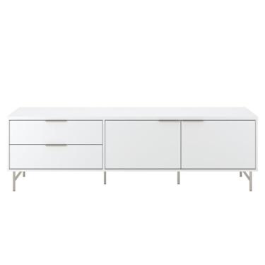 Imagem de Rack Yves 184 cm 2 Gavetas e 2 Porta Sala Estar Cômoda (Branco Fosco)