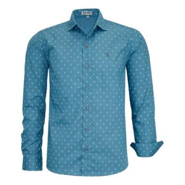 Imagem de Camisa Social Estampada Manga Longa Amil Comfort Não Amassa 1807, Cor 