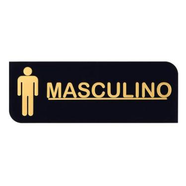 Imagem de Placa Acrílica Sinalizadora de Banheiro Masculino Decorativa - VihLuz 