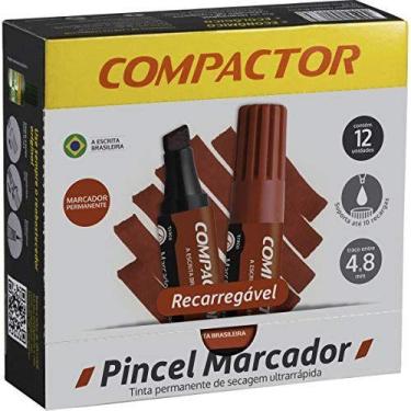 Imagem de Pincel Marcador Permanente Traco Grosso Vermelho - COMPACTOR