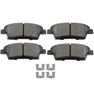 Imagem de SCITOO D1551 Conjuntos de pastilhas de freio de cerâmica traseiras com substituição de ferragens para Genesis para G80 2017, para Hyundai para Genesis 2010-2016, para Kia para K900 2015, para Mini