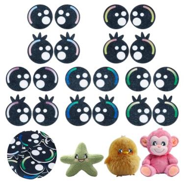 Imagem de AHANDMAKER 80 peças de olhos de feltro redondos 39 mm artesanato olhos de segurança com cílios 5 cores artesanato nariz boneca acessório para artesanato amigurumi fantoche bichos de pelúcia