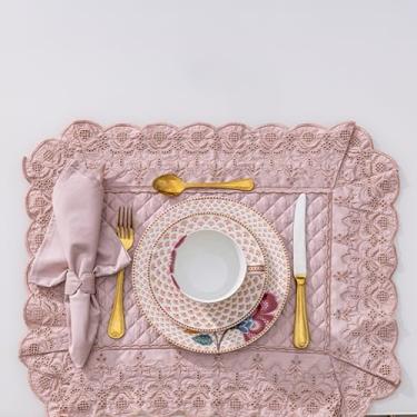 Imagem de Plumasul Jogo Americano Bella Mesa Chateau Versailles 100% Algodão Cetim 400 fios 40x50cm - Cor Rose
