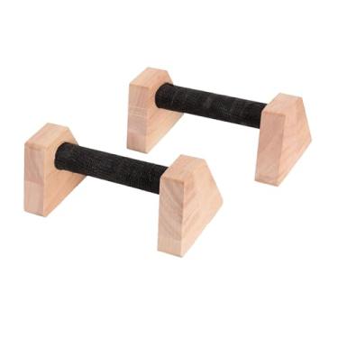Imagem de YIJU 2 peças de suportes para flexões paralelas, equipamentos de ginástica, barra de calistenia de madeira para homens e mulheres, alças para flexões, 20cm