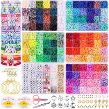 Imagem de Kit de miçangas de argila para fabricação de pulseiras Wullgess 120 co