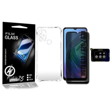 Imagem de Capa Anti Impacto + Pel Privac.3d + Pel Da Câm. P/ Moto G20 XT2128 6.5