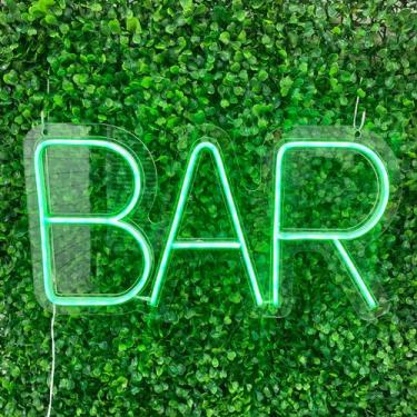 Imagem de Painel Neon Led Bar Verde Decoração Restaurante Barman - bloom, Verde