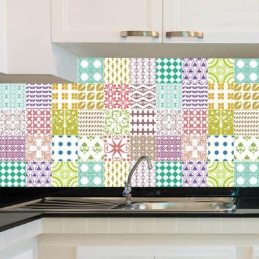 Imagem de Adesivo de Azulejo - Ladrilho Hidráulico - 15cm x 15cm - 24un - 077Azp