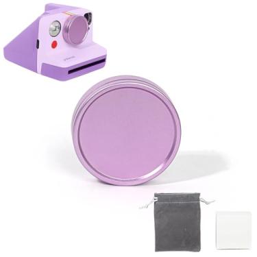 Imagem de HIYQIN Tampa de lente para Polaroid Now 3rd/Now+ Gen 2nd/3ª, capa de lente de liga de alumínio para agora 3ª/agora+ 2ª/3ª câmera instantânea, à prova de poeira e resistente a arranhões - roxo