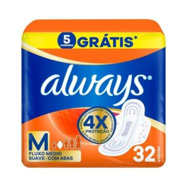 Imagem de Absorventes Always Maxi Proteção Total Suave, 1 pacote com 32 unidades