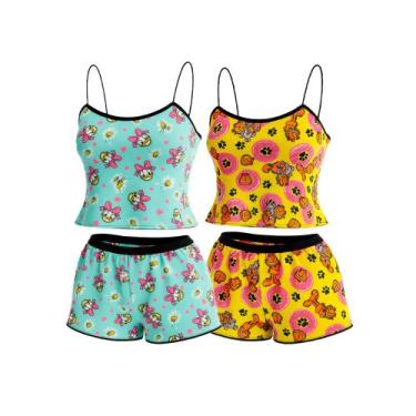 Imagem de Kit 2 Pijama Short Doll Baby Personagem Verão Adulto - FRISTYLE, Multi