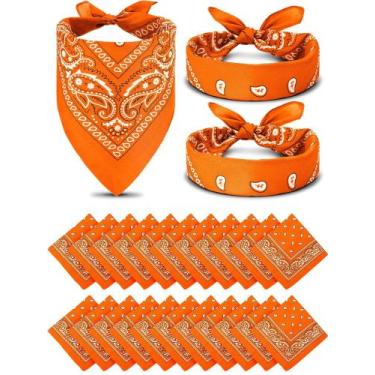 Imagem de Tipo de unidade de bandana: 36 peças, faixa de cabeça Paisley, laranja