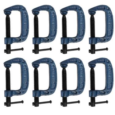 Imagem de Kit 8 Grampos Sargento Tipo C 50Mm 2 Pol. Para Marceneiro