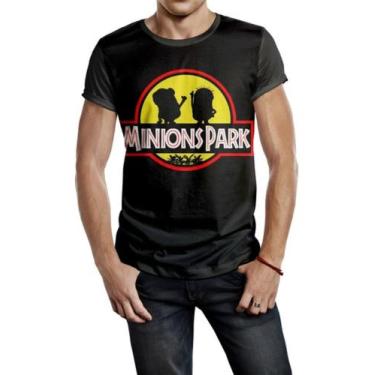 Imagem de Camiseta Masculina Jurassic Minions Park Ref:712 - smoke, Preto, P