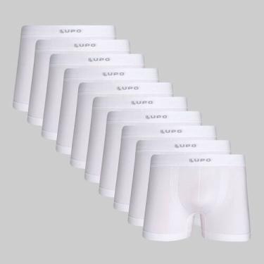 Imagem de Kit 10 Cuecas Lupo Boxer Micromodal Sem Costura 00661, Branco, GG