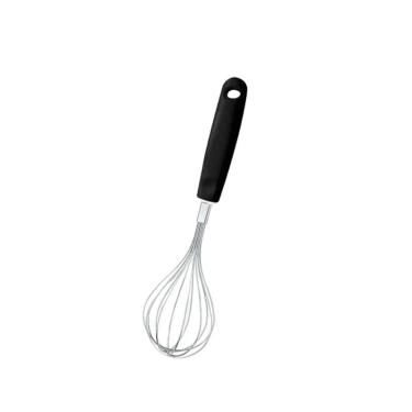 Imagem de Batedor de Clara Manual Fouet Fios Inox Cabo Preto 28cm