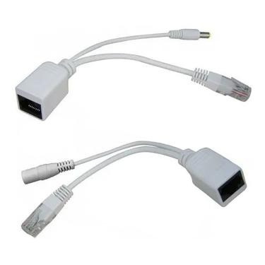 Imagem de Adaptador Injetor + Separador POE RJ45 Macho X Fêmea Splitter