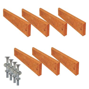 Imagem de Kit 7 Réguas Pé de Banco Madeira Acabada Verniz 150x5,5x2cm