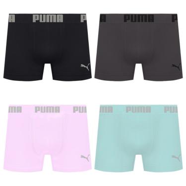 Imagem de Kit 4 Cuecas Puma Boxer Sem Costura Masculina