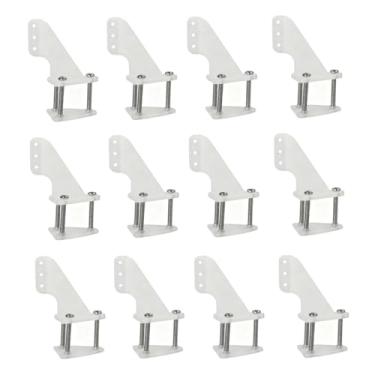 Imagem de 12 conjuntos de buzinas de controle de nylon, 3 posições de furos C 20 × L 14 × A 29 mm para avião RC KT, acessórios de peças de avião modelo com parafuso M2 x 16 mm