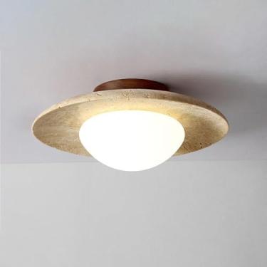 Imagem de Luz De Teto De Pedra Tural Lâmpada De Teto Semi Embutida De Vidro Nórdico Lustre Pequeno Luminária De Iluminação De Corredor Luzes De Teto Modernas Para Corredor Entrada Quarto