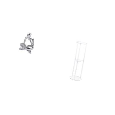 Imagem de Fenteer Estátua de Acrílico Abstrata Pensante Decoração para Mesa Sala de Estar Prateleira Escritório Estante Pequeno Espaço Mesa Lateral de Bebidas Decoração