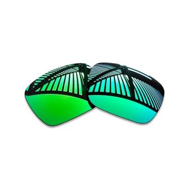 Imagem de MYCOURAG Lentes de reposição polarizadas com proteção UV para óculos de sol Ray-Ban RW4012 Wayfarer (Geração 2) 50 mm – Revestido espelhado esmeralda polarizado