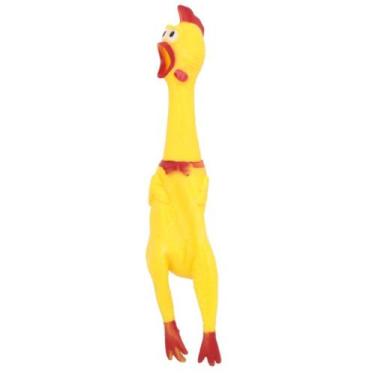 Imagem de Mordedor Pet Vinil com Som Galinha Gritando Cor Amarelo - lovely, 37 c