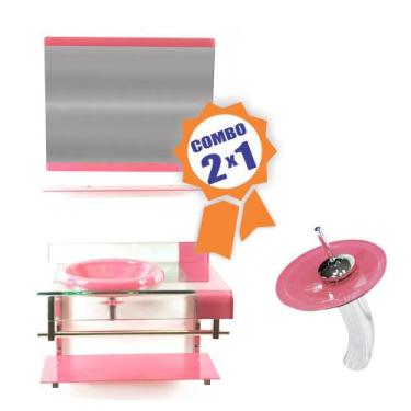 Imagem de Combo 2 em 1 - Gabinete 70cm Turquia + Torneira Ibiza - EKASA, Rosa