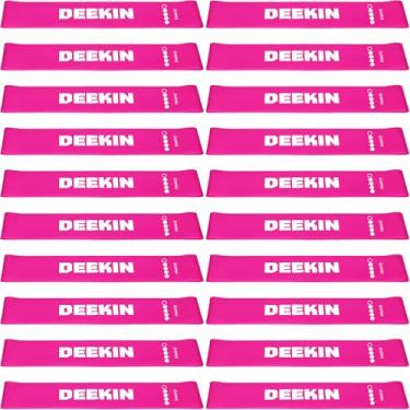 Imagem de DEEKIN 20 faixas de resistência, laço de resistência, faixas de exercício, equipamento de exercício, anel elástico para mulheres e homens, fitness em casa, academia, ioga, 18 a 22,7 kg (roxo vermelho)