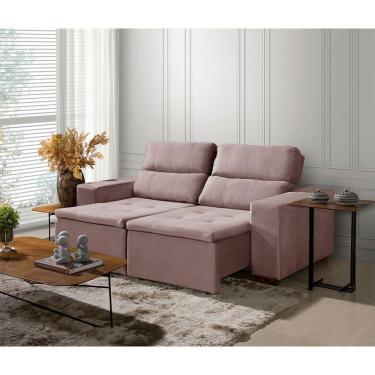 Imagem de Sofá 3 Lugares 195cm Com Molas, Retrátil E Reclinável Rose