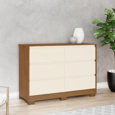 Imagem de Cômoda 6 Gavetas Chanfradas Ravenna Nature Off White