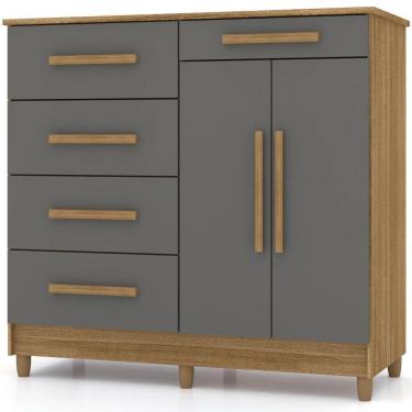 Imagem de Cômoda Sapateira Sirios 5 Gavetas 2 Portas Nature/alasca