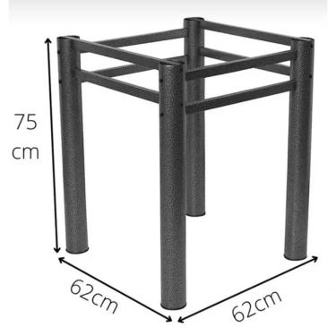 Imagem de Base Quadrada P/Mesa Jantar Vidro Madeira Texturizado