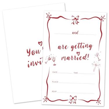 Imagem de ZARYFANCHY Bow Marriage Invitations For Mr & Mrs, Preencha os convites de chá de casamento em branco com envelopes, 25 convites de chá de casamento, lembrancinhas de festa e suprimentos -27