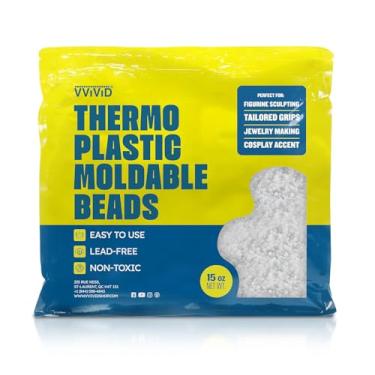 Imagem de VViViD Grânulos termoplásticos moldáveis (425 g) Pellets de plástico polimorfo térmico derretidos para modelagem, artesanato, bricolagem, cosplay, escultura e reparo temporário