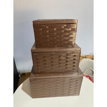 Imagem de Kit 3 Baús Organizadores Caixa Multiuso Banheiro Remédio PMG (Argila)