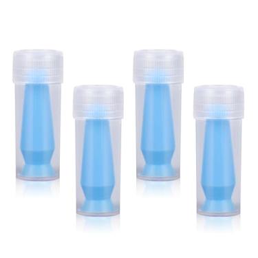 Imagem de 4pçs Inseridor Lentes Esclerais, Sem Ventilação Aplicador Lentes Contato com Estojo Individual Sucção Silicone para RGP Rígidas Olhos Prostéticos Inserção Confortável (Azul)