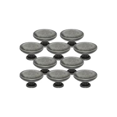 Imagem de Puxadores Coloniais para Móveis 20 Peças 1 Furo com Parafusos (Prata Velho)