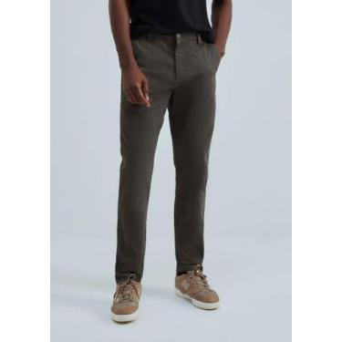 Imagem de Calça Chino Hering KTNY Masculina Bolsos Sarja T. 40/50, 40, Nat, Verd