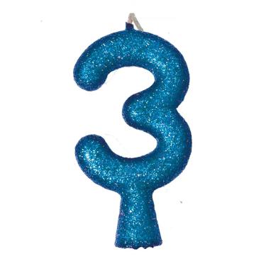 Imagem de Vela De Aniversário Puro Glitter Azul Modelo 3