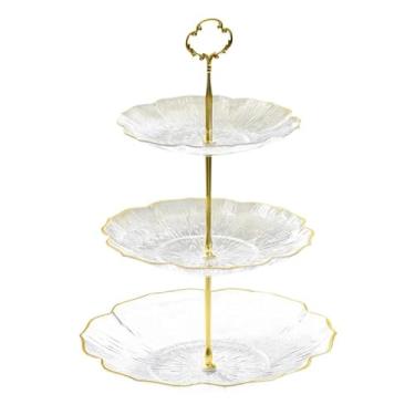 Imagem de Bandejas De Doces E Snacks De Dois E TrêS NíVeis, Adequadas Para Mesas De Jantar, Suportes Para Bolos E Travessas Para Festas(2 Plataformas)