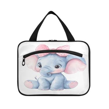 Imagem de Burbuja Linda bolsa de higiene de viagem de elefante para mulheres, bolsa de higiene para pendurar à prova d'água, organizador de cosméticos para acessórios de higiene pessoal, M, Como na imagem