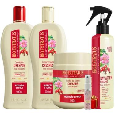 Imagem de Kit Crespos 1 Shampoo 1 Condicionador 1 Banho 500ml + Spray 300ml Bio 