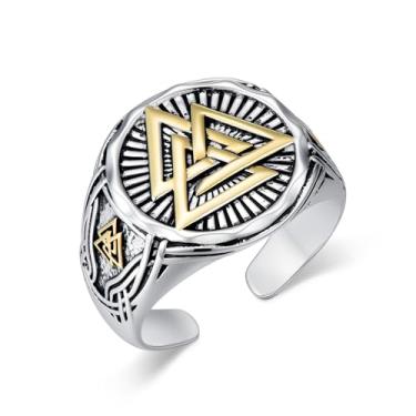 Imagem de IMZM Anel masculino tamanho 7-9 anéis ajustáveis para homens mulheres aniversário formatura presente de Natal para marido irmão filho pai namorado ele, Large, Base, Sem pedra preciosa