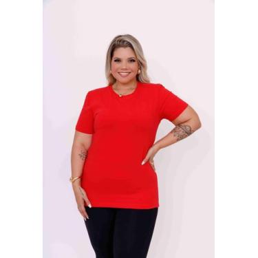 Imagem de T-Shirt Feminina Plus Size Básica - WG, Vermelho ferrari, G2