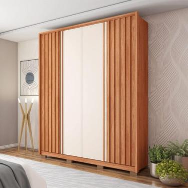 Imagem de Guarda Roupa Solteiro 178,5cm Bravus 4 Portas de Bater 3 Gavetas MDP F