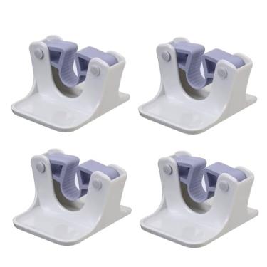 Imagem de Pacote com 4 – Organizador de parede com suporte de vassoura e esfregão para ferramentas de limpeza, uso interno e externo, fácil de montar